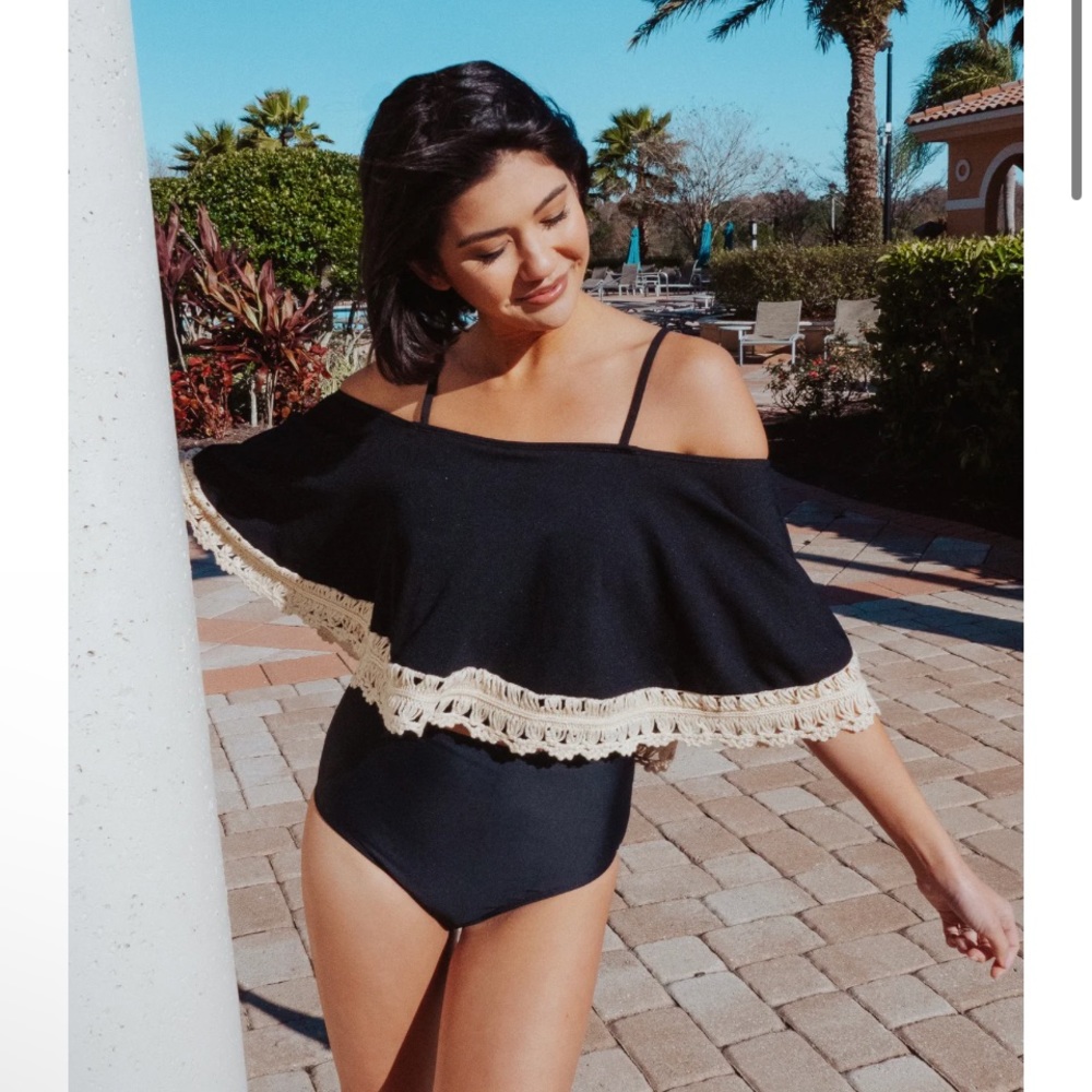 Rad swim Chloe crochet ruffle tankini